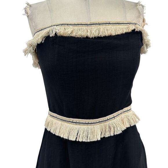 Selfie Leslie Bermuda Bandeau Tassel Trim Romper Black Size‎ US Large - Picture 3 of 13